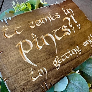 It Comes In Pints, I’m Getting One Engraved Rustic Wood Sign With Decorative Nailheads For Wedding Bar Table Best Fantasy Wedding Decor