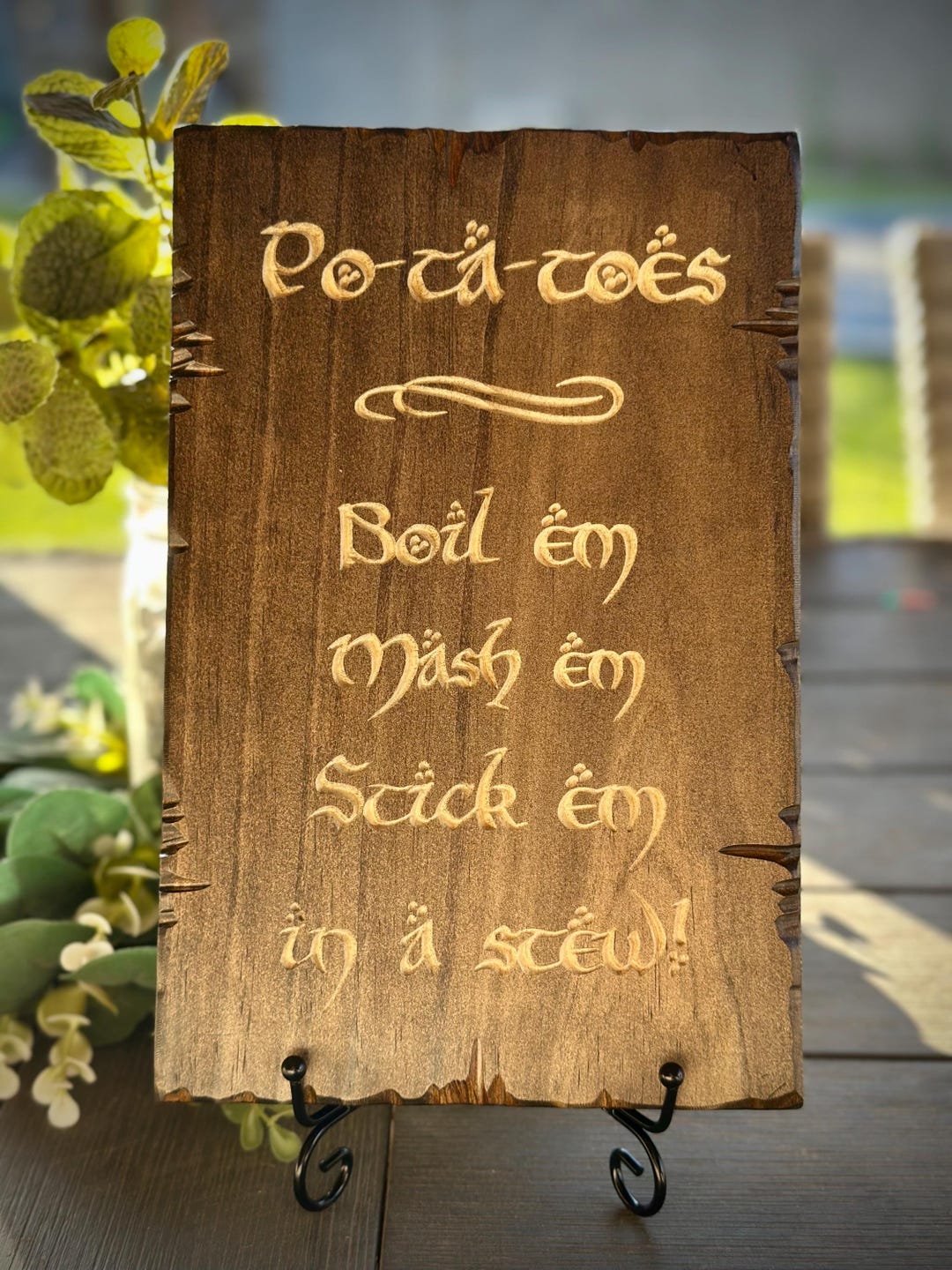 Rustic Potato Sign Engraved Wood 'potatoes' Sign: Fantasy Kitchen Decor - Etsy