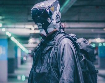 Máscara cyberpunk - Casco robótico