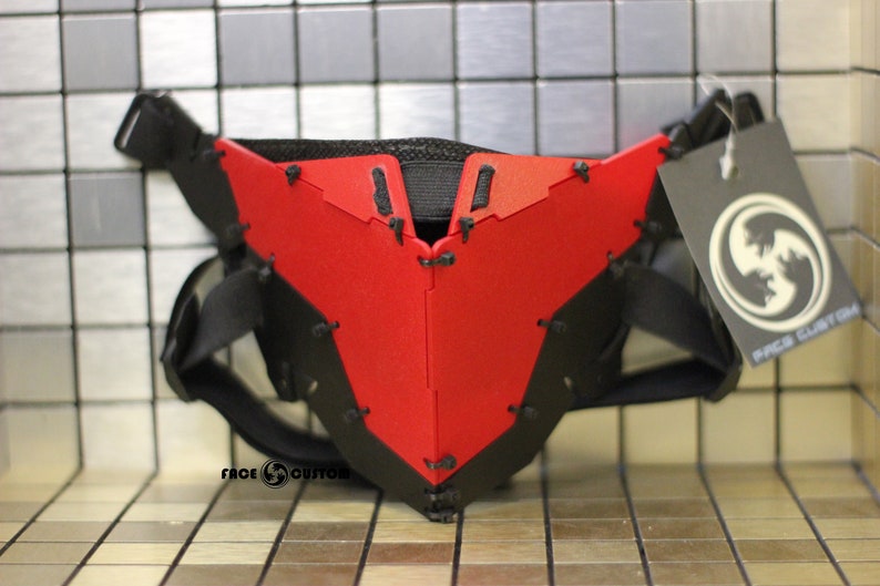 Cyberpunk mask Design By Gins MK.21 "INTERCEPTOR" Red-Black
