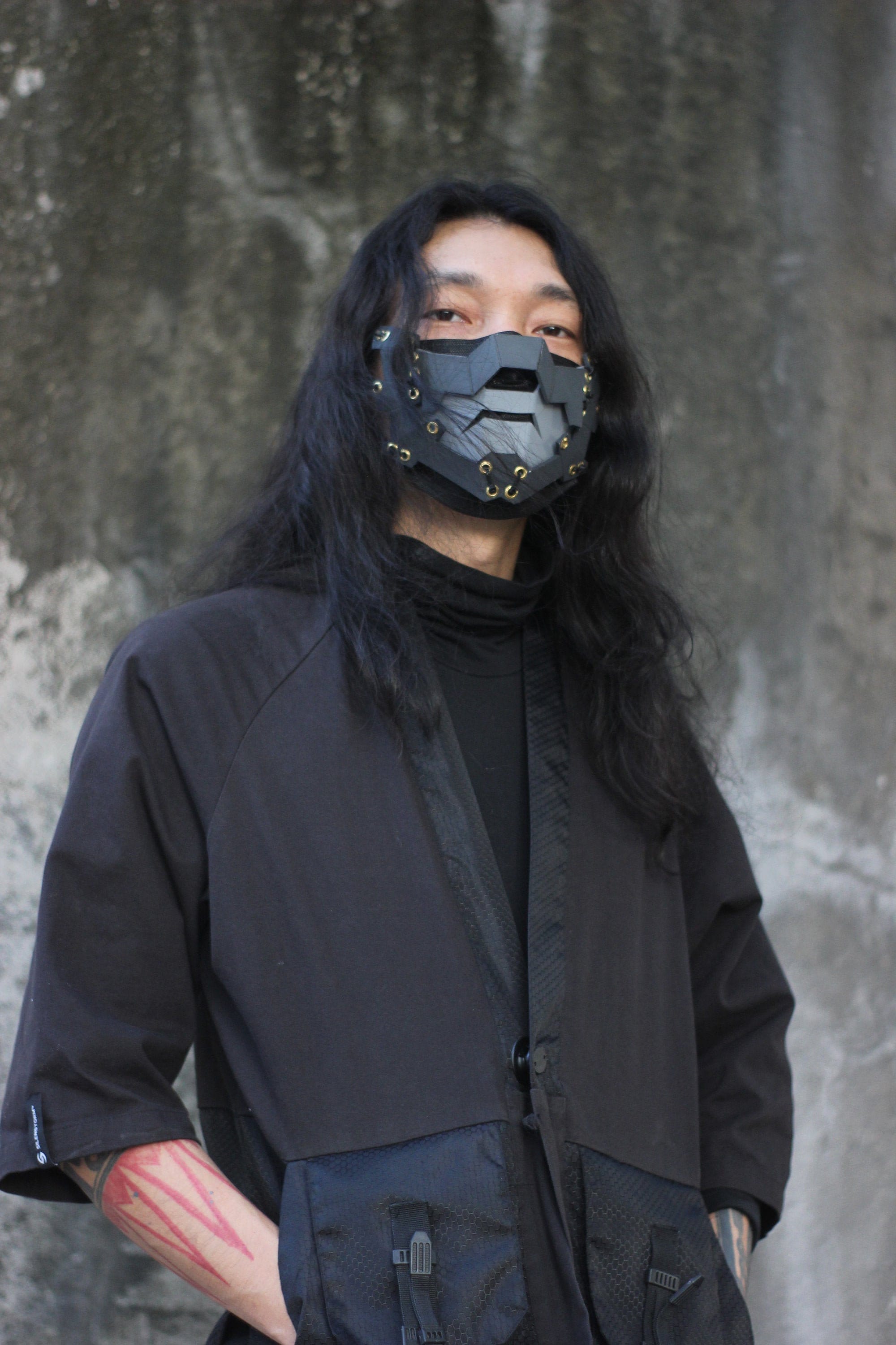 Maschera cyberpunk Design By Gins MK.8 RAIJIN Maschera Techwear