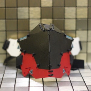 Cyberpunk mask Design By Gins MK.21 "INTERCEPTOR" Black-Red