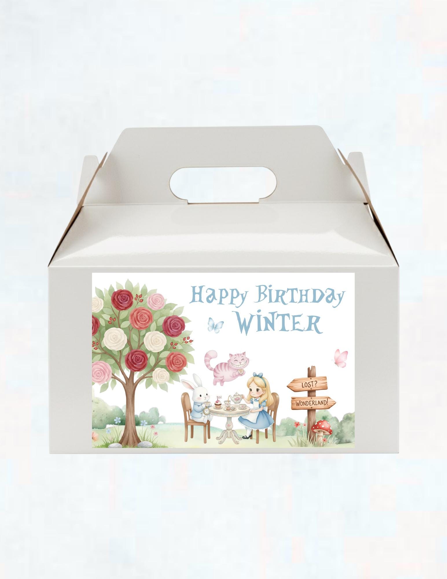 Alice in Wonderland Favor Box Template | Whimsical Tea Party Birthday ...