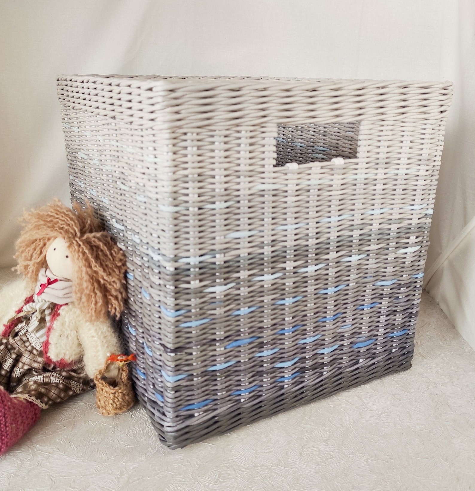 Wicker Kallax Basket With Handles Storage Toys or Laundry Etsy