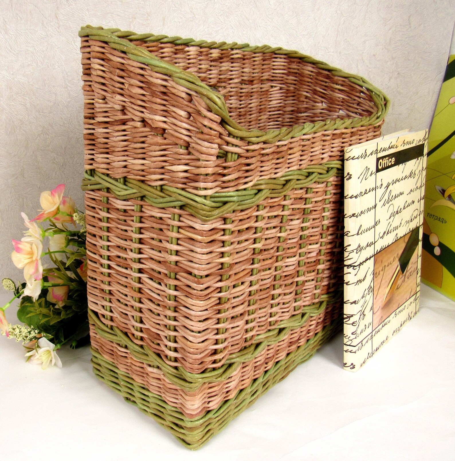 Wicker Magazine Rack for Great Interior Сonvenient Entryway Etsy