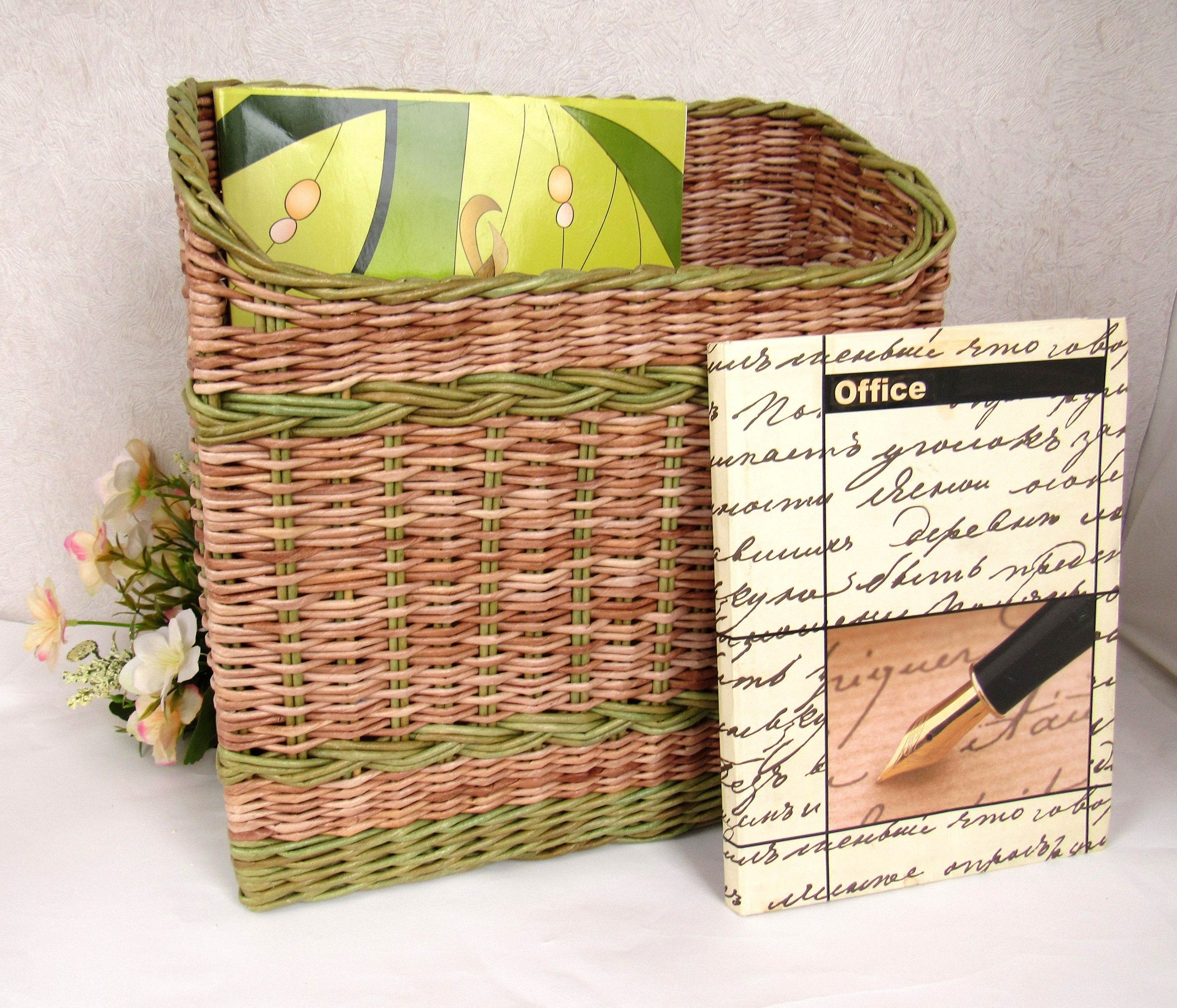 Wicker Magazine Rack for Great Interior Сonvenient Entryway Etsy