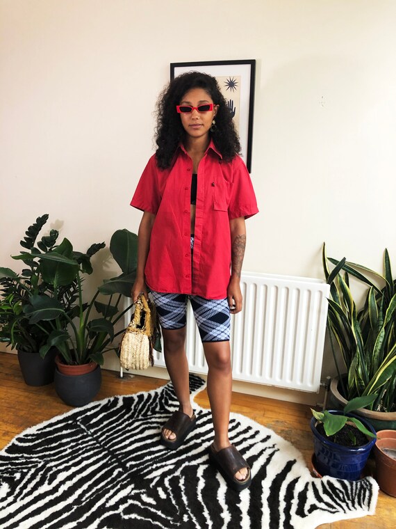 1990s Versace Sport Shirt Red Minimal