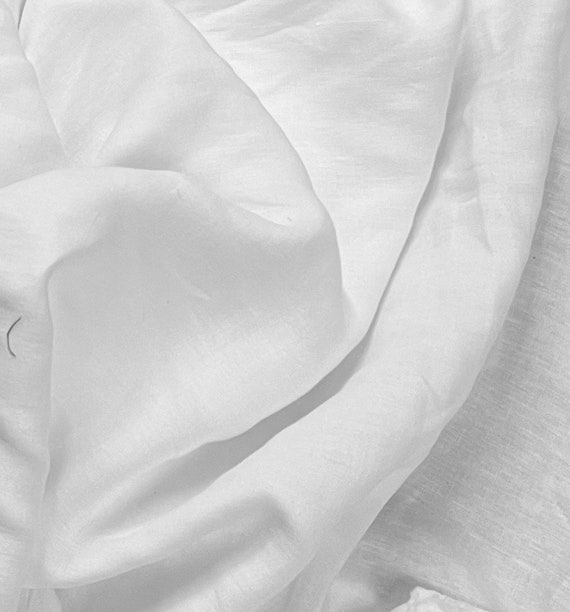 White Linen/rayon Blend Fabric 54” Width Sold by the Yard
