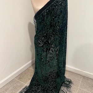 Jägergrün Seide Chiffon Samt Ausbrenner Schal Schal, 40 x 40 Zoll