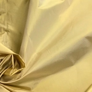 Yellow white Iridescent 100% Silk  taffeta Fabric 54” Width Sold By The Yard