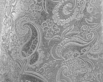 SILVER White Metallic Paisley Brocade Fabric 54” Width Sold By The Yard