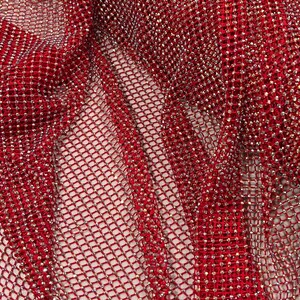 RED Crystal Rhinestones 4way Stretch Mesh Fabric 48 Width Sold by the ...