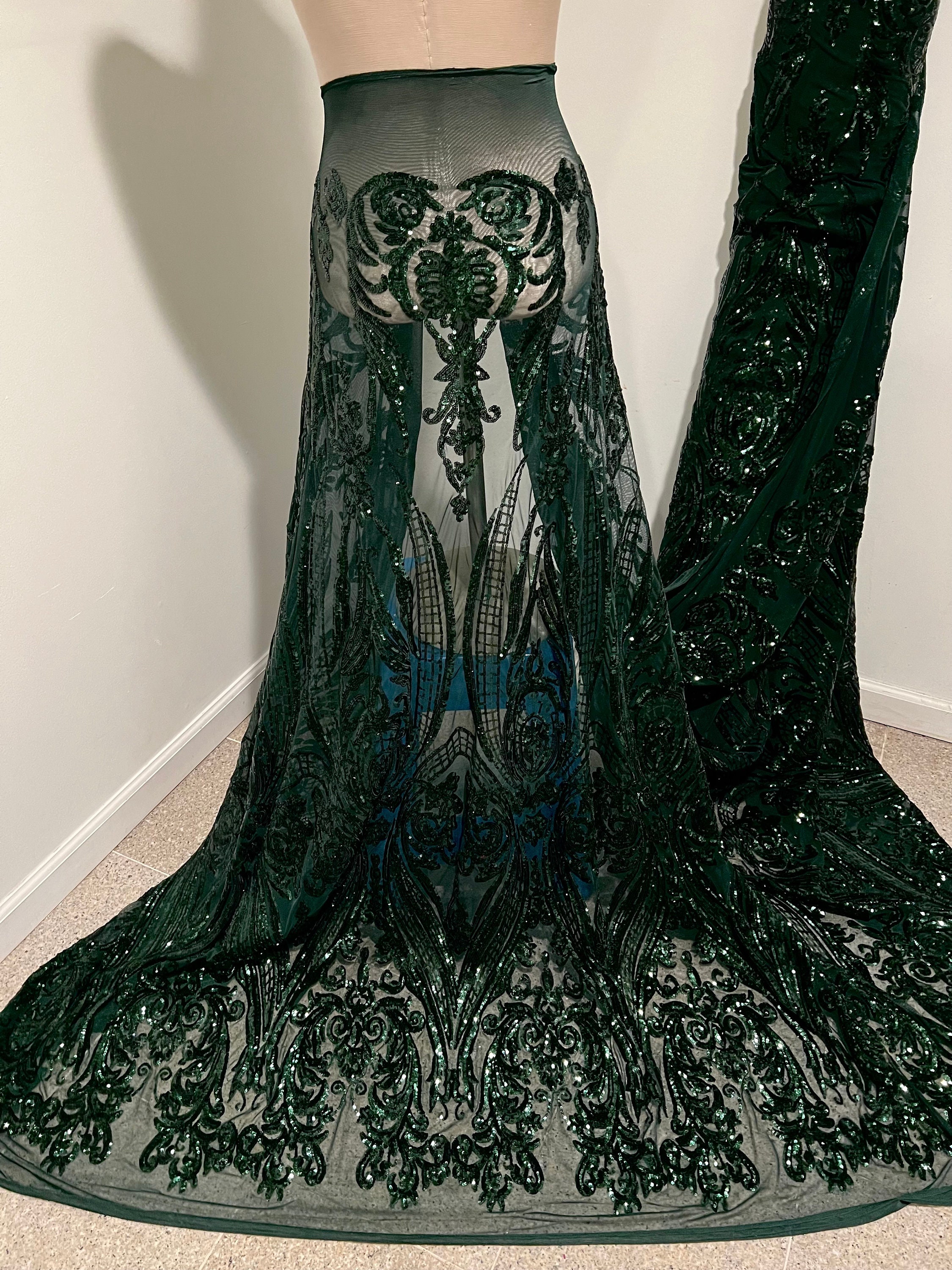 emerald green fabric for dress Emerald Polyester Lining Fabric main image 0