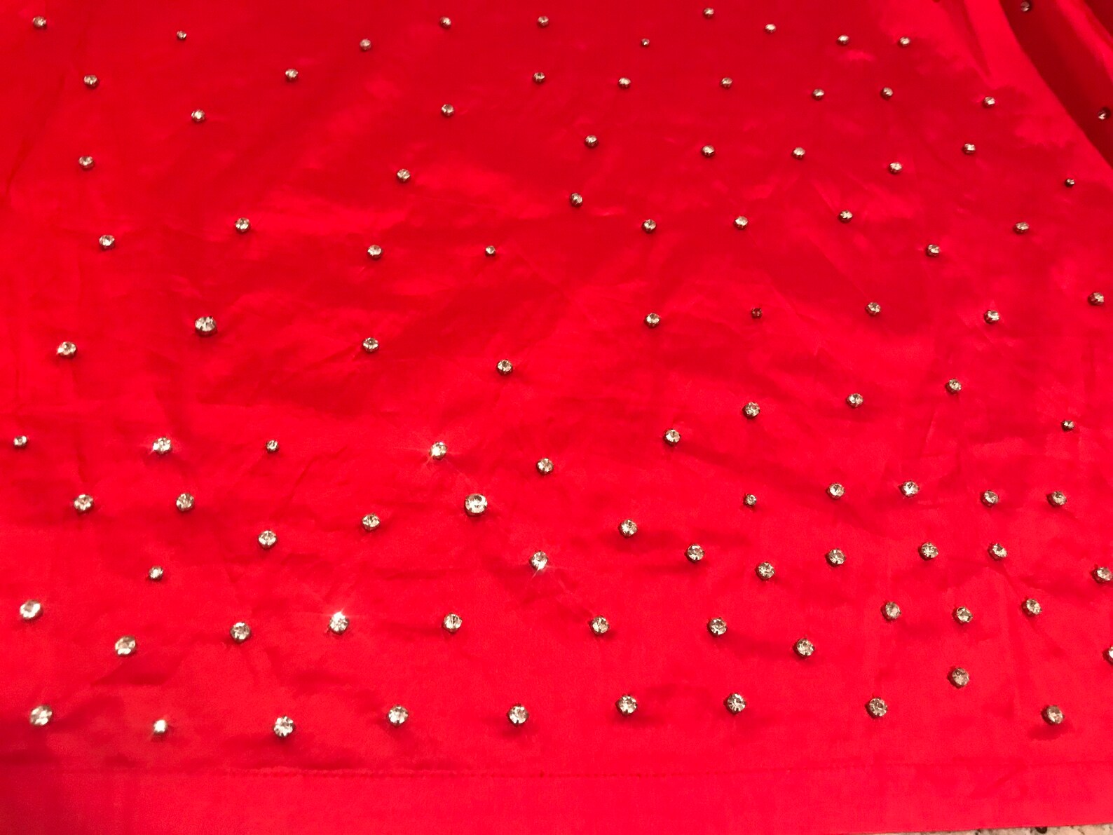 Red Taffeta w/Crystal rhinestone Fabric 50 Width Sold By The | Etsy