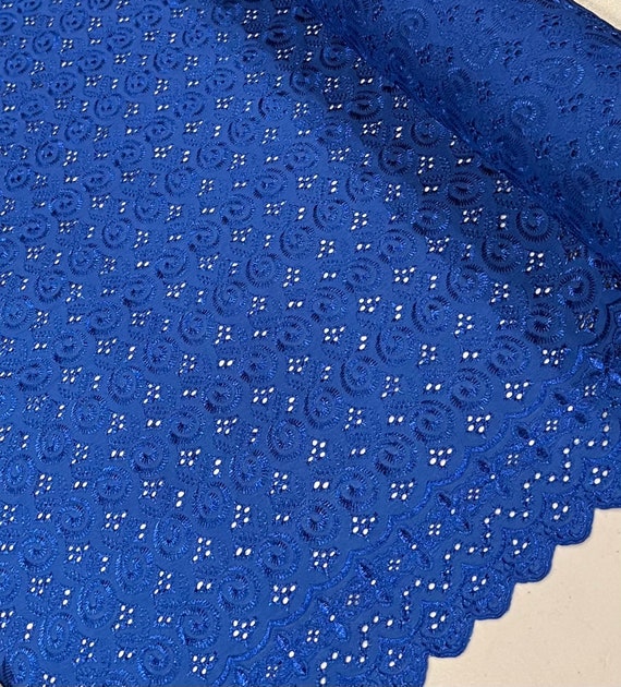 Blue eyelet fabric discount