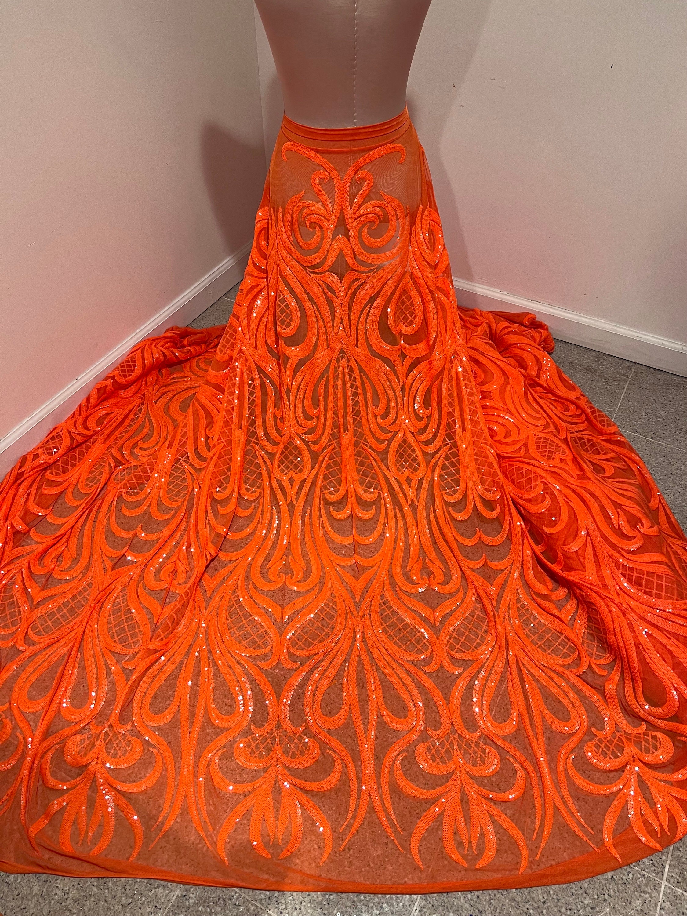Neon Orange Mesh Dress - Etsy