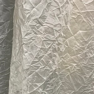 Off White Crinkle Taffeta Fabric 54” Width Sold By The Yard