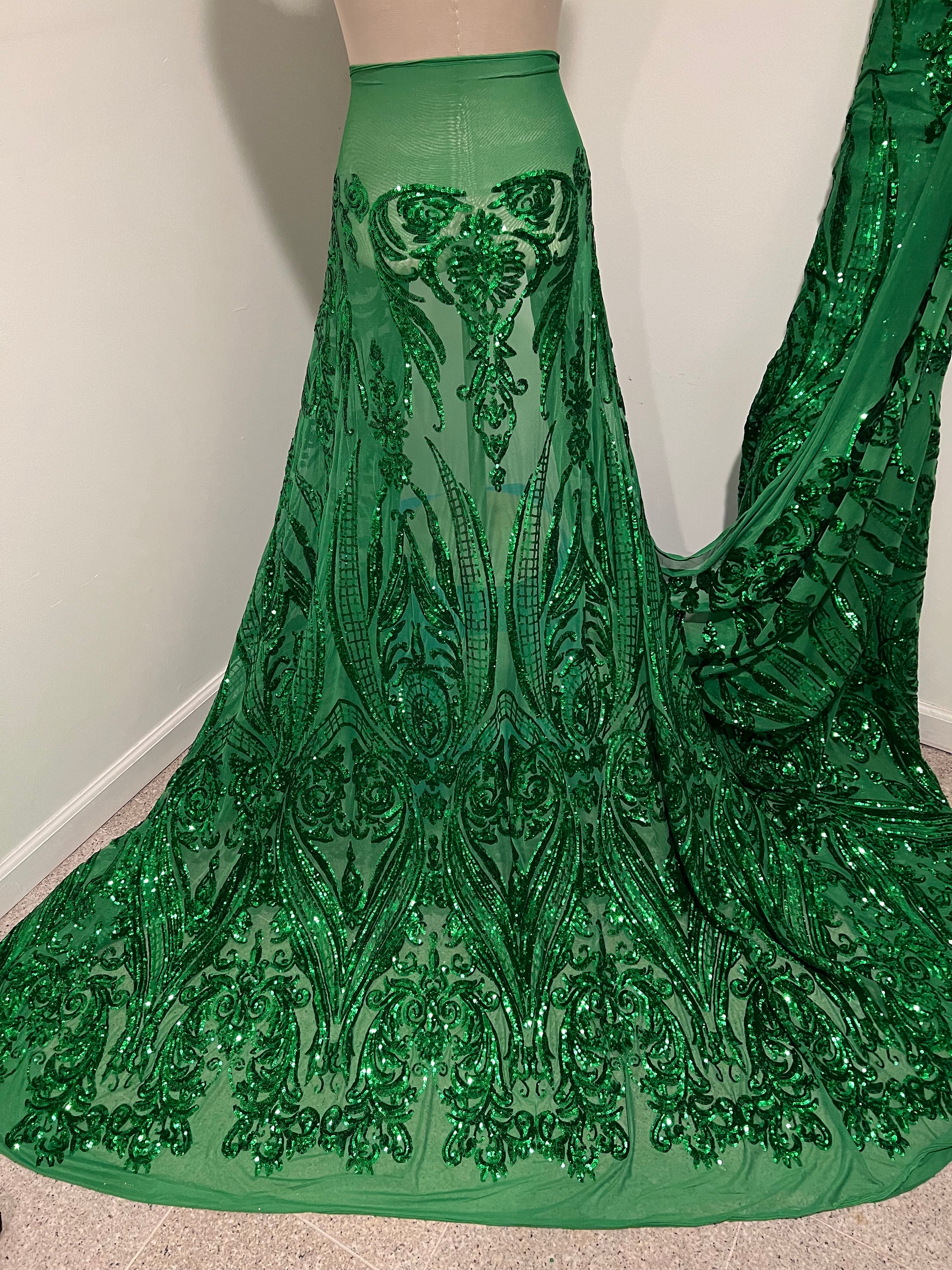Green Damask Dress - Etsy