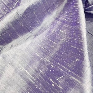 Lavender iridescent 100% Silk Dupioni Fabric 54” Width Sold By Yard