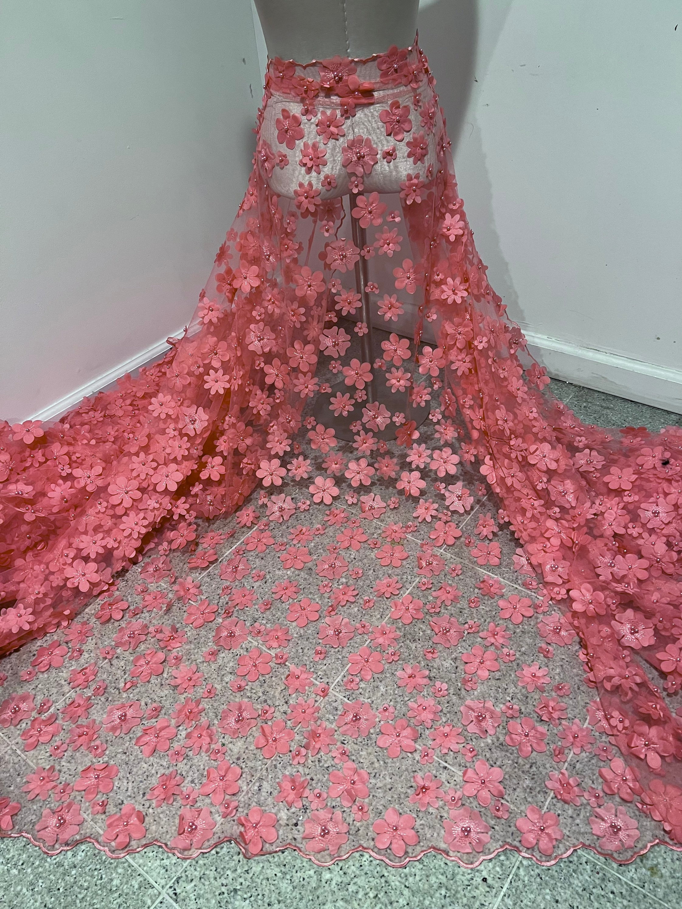 Salmon Lace Dress - Etsy