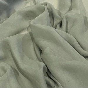 Emerald Green With Gold Metallic Silk Chiffon Fabric--by the