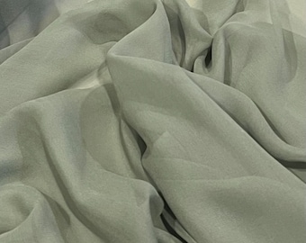 Sage Green 100% Silk Chiffon Fabric 45” Width Sold By The Yard