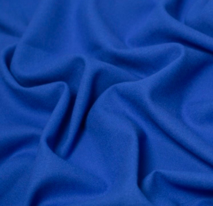 Polyester Wool Fabric Brushed Coating 59 inch Inches Wide Soft by The Yard Medium Heavy Weight (Royal Blue)