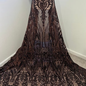 Black Stretch Lace Fabric - by The Yard