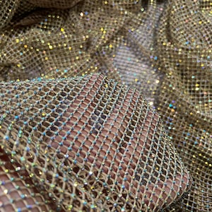 SS10 Black Rhinestones Mesh Fabric Crystal AB Stones Net Strass