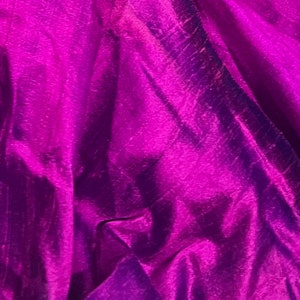 Purple iridescent 100% Silk Dupioni Fabric 54” Width Sold By Yard