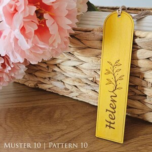 Marcadores de madera personalizados con borlas, marcapáginas de madera personalizado, marcapáginas con patrón único grabado, regalo del Día de la Madre para el lector