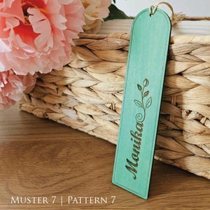 Marcadores de madera personalizados con borlas, marcapáginas de madera personalizado, marcapáginas con patrón único grabado, regalo del Día de la Madre para el lector