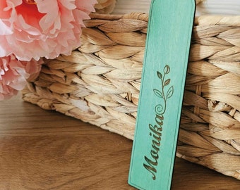 Personalized Wood Bookmark with Tassel, Engraved Plywood Bookmark