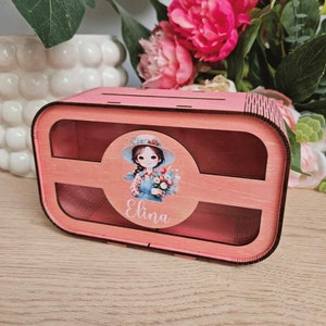 Salvadanaio personalizzato, salvadanaio personalizzato, salvadanaio in legno per bambini con nome, regali di compleanno per bambini, salvadanaio personalizzato