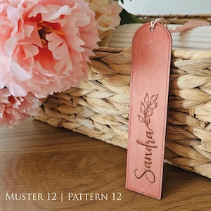Marcadores de madera personalizados con borlas, marcapáginas de madera personalizado, marcapáginas con patrón único grabado, regalo del Día de la Madre para el lector