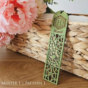 Marcadores de madera personalizados con borlas, marcapáginas de madera personalizado, marcapáginas con patrón único grabado, regalo del Día de la Madre para el lector