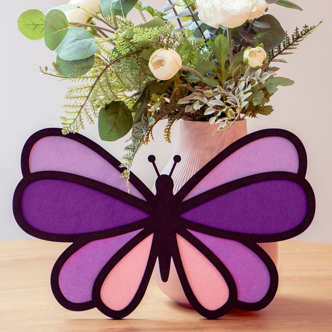 Purple Butterfly Wall Art Nature Wall Art Home Decor Etsy