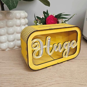 Personalized money bank, custom piggy bank, Wooden Kids Money Box with Name, Birthday Gifts for Kids