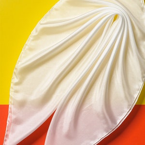 5 個セット | 90 x 90 cm ペイント用スカーフ、スカーフブランク、ポンジー 5、ナチュラル、100% シルク | ペイント用シルク、ホワイトシルクスカーフ - 送料無料