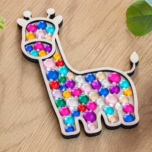 Kit artigianale per bambini per creare calamite da frigorifero a forma di giraffa, kit artigianali per bambini, creazione di mosaici, artigianato per bambini
