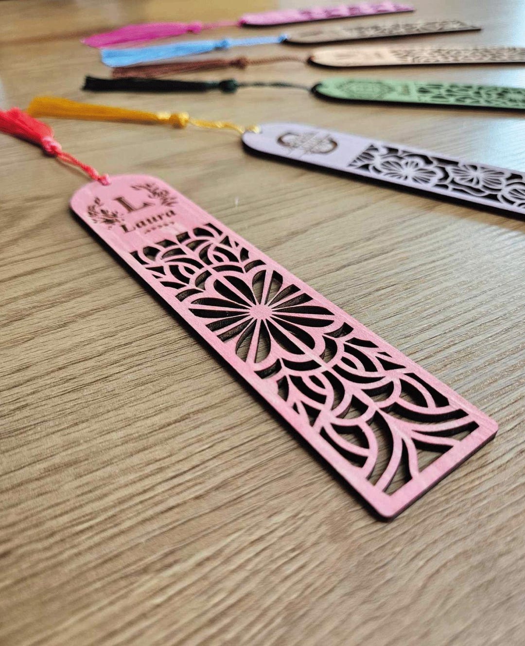 Personalized Wood Bookmark With Tassel, Engraved Plywood Bookmark - Etsy
