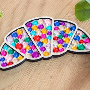 Children&#39;s Craft Kit for creating croissant-shaped refrigerator magnet, Kids Craft Kits, Mosaic making, Kids craft