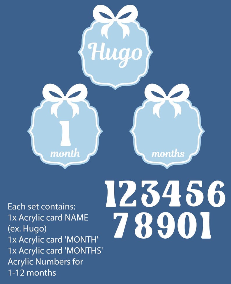 Personalized Acrylic Baby Monthly Milestone Markers, Photo Prop - Etsy