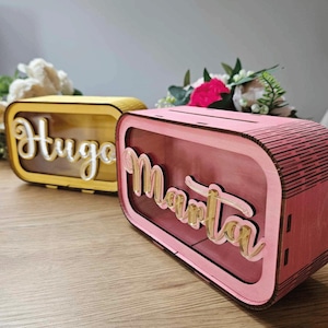 Personalized money bank, custom piggy bank, Wooden Kids Money Box with Name, Birthday Gifts for Kids