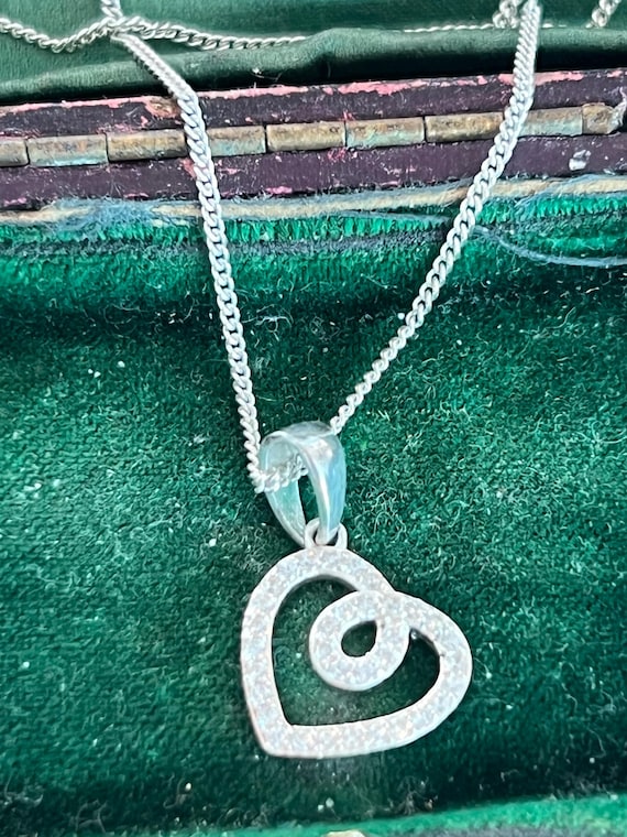 pretty solid silver heart pendant - image 1