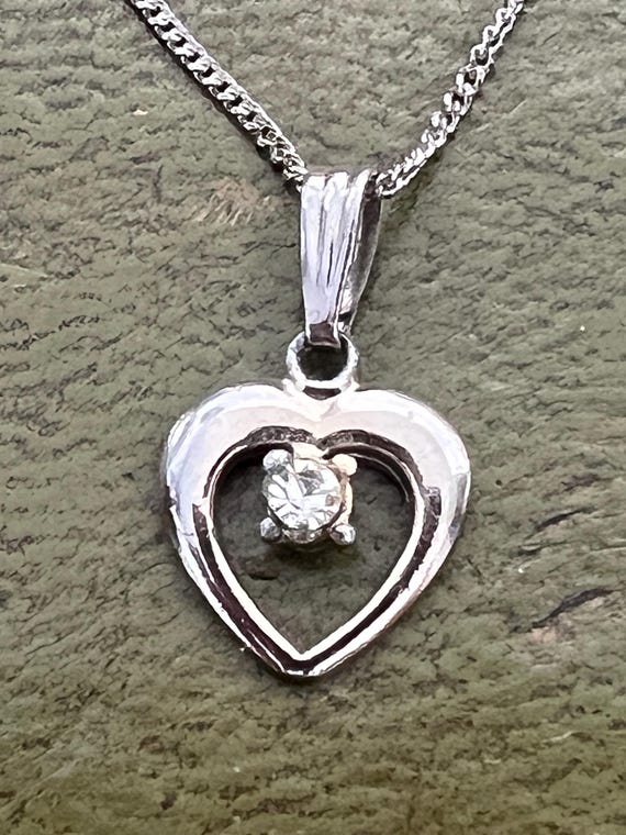 solid silver and crystal pendant - image 2