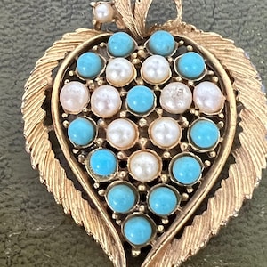 metal turquoise and seed pearl