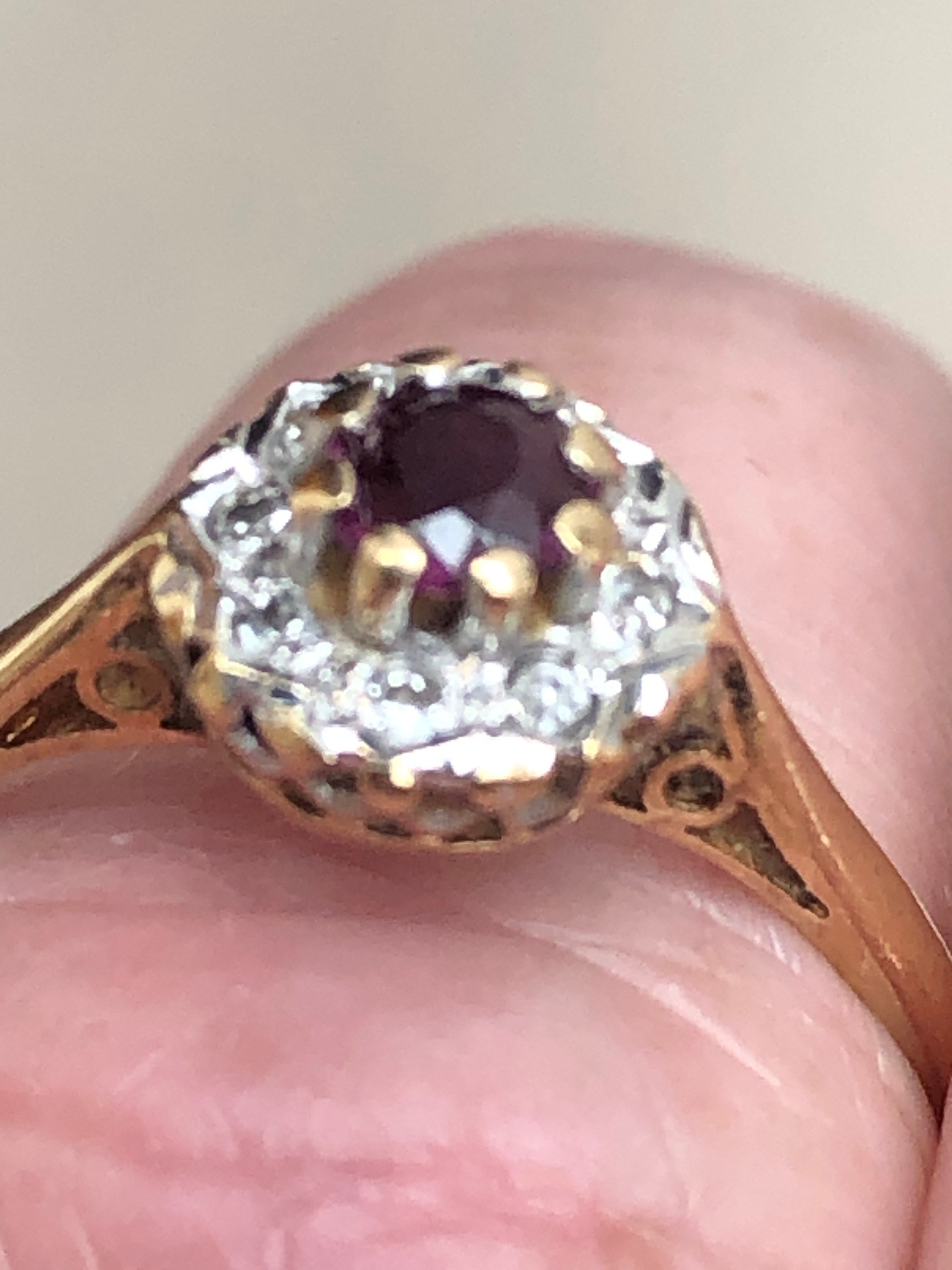 Diamant und Rubin Ring in 9 ct Gold Etsy