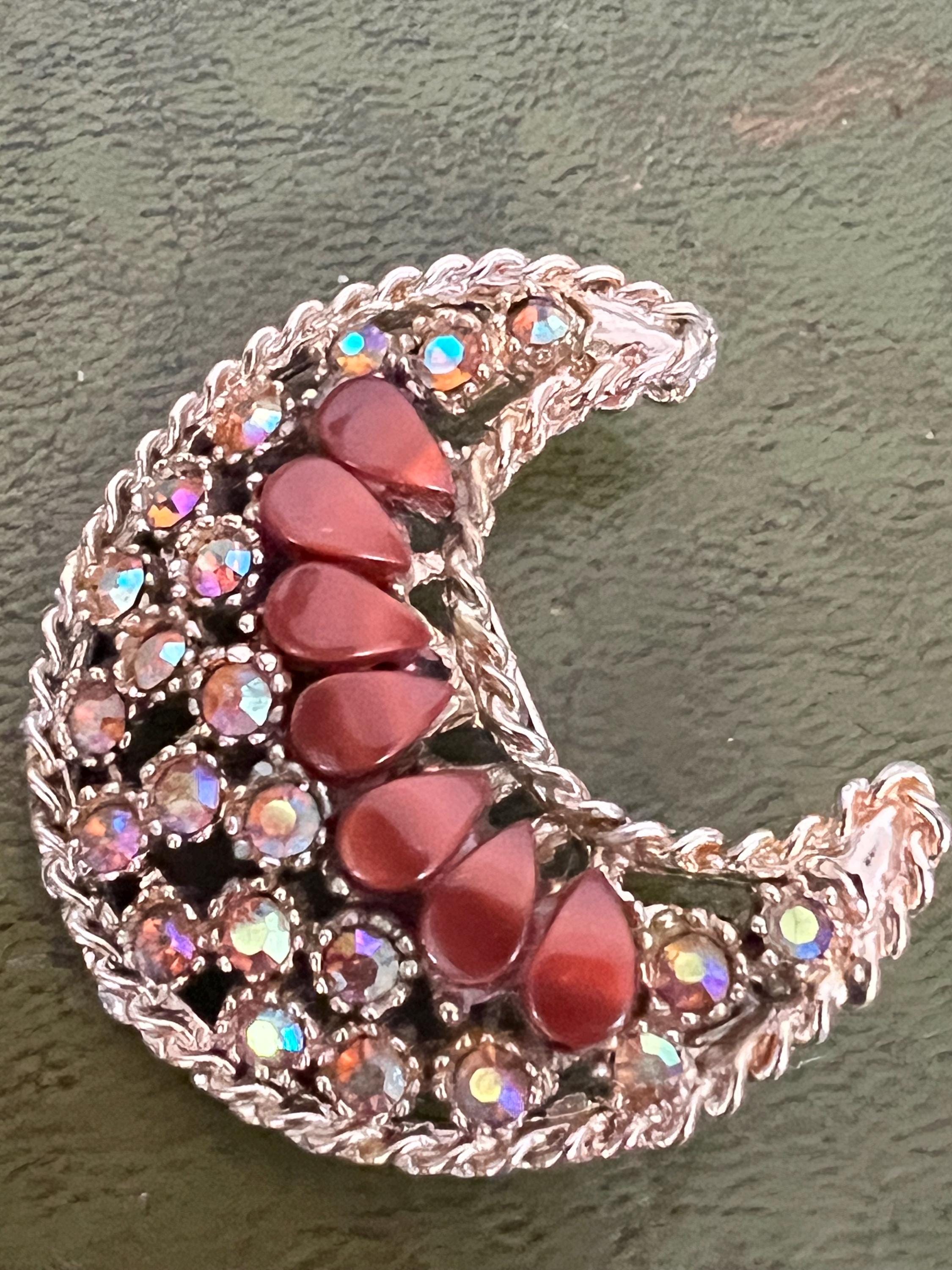 印象的な金属エナメルとガラスのブローチ - Etsy 日本