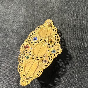 metal and glass Czech brooch